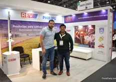 Eduardo Solano of REV and Andres Avila of Signify. They have a partnership to attend the flower market in Colombia in illumination and all components that a flower business needs.